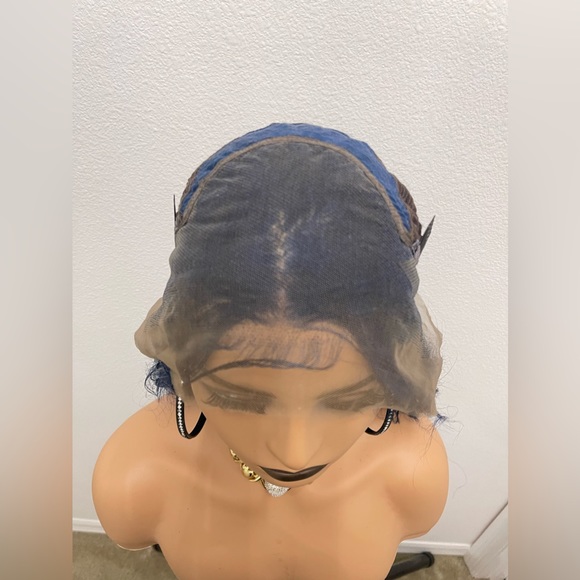 New! 16” 13x4 Blue Human Hair Body Wave Lacefront Wig - Picture 9 of 13
